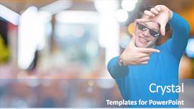  Presentation with young man on the phone - Cool new PPT theme with young man wearing funny thug backdrop and a  colored foreground