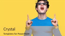  Presentation with funny - Beautiful slide set featuring young man wearing funny thug backdrop and a  colored foreground