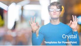  Presentation with yoga and meditation - Slide deck consisting of young man wearing funny thug background and a teal colored foreground