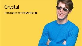  Presentation with happy life - Slide deck featuring young man wearing funny thug background and a yellow colored foreground