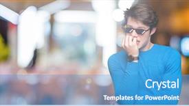  Presentation with stress and anxiety - Amazing slide set having young man wearing funny thug backdrop and a teal colored foreground