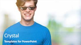  Presentation with fun and smile - Colorful presentation theme enhanced with young man wearing funny thug backdrop and a  colored foreground