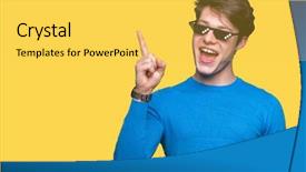  Presentation with happy life - Slide deck consisting of young man wearing funny thug background and a yellow colored foreground