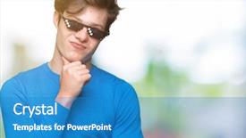  Presentation with young man wearing a hat - Slide deck featuring young man wearing funny thug background and a teal colored foreground