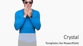  Presentation with young man wearing a hat - Cool new slide deck with young man wearing funny thug backdrop and a white colored foreground