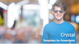  Presentation with fun and smile - PPT theme with young man wearing funny thug background and a teal colored foreground