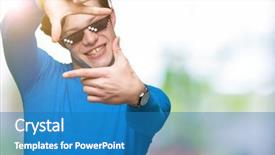  Presentation with poetry creativity concept - Slide set enhanced with young man wearing funny thug background and a teal colored foreground