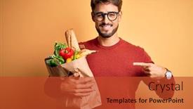  Presentation with yellow paper - Beautiful PPT theme featuring young-man-wearing-glasses-holding backdrop and a red colored foreground