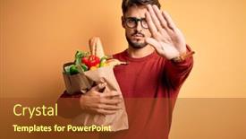  Presentation with yellow paper - Presentation design featuring young-man-wearing-glasses-holding background and a tawny brown colored foreground