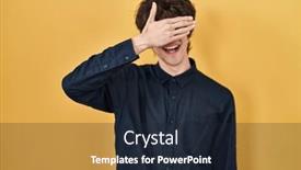  Presentation with blind - PPT layouts featuring young-man-wearing-glasses-over background and a wine colored foreground