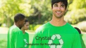  Presentation with recycling - Slide deck with young man wearing green recycling background and a shamrock green colored foreground