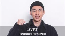  Presentation with black man - Colorful presentation design enhanced with young-man-wearing-in-black backdrop and a dark gray colored foreground