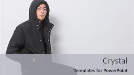  Presentation with young man wearing a hat - Audience pleasing slides consisting of young-man-wearing-in-windbreaker backdrop and a light gray colored foreground