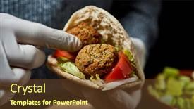  Presentation with latex gloves - Presentation design featuring young-man-wearing-latex-gloves background and a tawny brown colored foreground