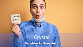  Presentation with security alert - Slide deck enhanced with young-man-wearing-medical-security background and a teal colored foreground