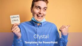  Presentation with security alert - Presentation design featuring young-man-wearing-medical-security background and a teal colored foreground