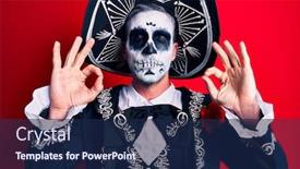  Presentation with mexican day - PPT theme consisting of young-man-wearing-mexican-day background and a navy blue colored foreground