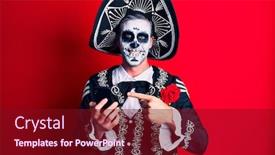  Presentation with mexican day - Slide deck with young-man-wearing-mexican-day background and a tawny brown colored foreground