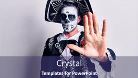  Presentation with mexican day - Colorful slide deck enhanced with young-man-wearing-mexican-day backdrop and a ocean colored foreground