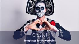  Presentation with mexican day - Beautiful PPT theme featuring young-man-wearing-mexican-day backdrop and a navy blue colored foreground