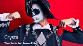  Presentation with mexican day - PPT layouts consisting of young-man-wearing-mexican-day background and a navy blue colored foreground