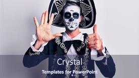  Presentation with mexican day - Amazing PPT theme having young-man-wearing-mexican-day backdrop and a navy blue colored foreground