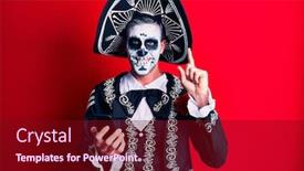  Presentation with mexican day - Slide set enhanced with young-man-wearing-mexican-day background and a wine colored foreground