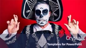  Presentation with mexican day - Colorful slide set enhanced with young-man-wearing-mexican-day backdrop and a navy blue colored foreground