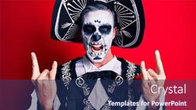  Presentation with mexican day - Cool new slide deck with young-man-wearing-mexican-day backdrop and a navy blue colored foreground