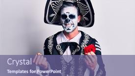  Presentation with mexican day - PPT theme enhanced with young-man-wearing-mexican-day background and a violet colored foreground