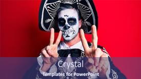  Presentation with mexican day - Slide deck featuring young-man-wearing-mexican-day background and a ocean colored foreground