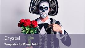  Presentation with mexican day - Amazing slides having young-man-wearing-mexican-day backdrop and a violet colored foreground