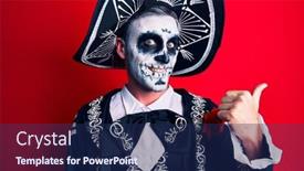  Presentation with mexican day - Beautiful slide deck featuring young-man-wearing-mexican-day backdrop and a navy blue colored foreground