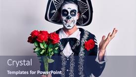  Presentation with mexican day - Colorful slide set enhanced with young-man-wearing-mexican-day backdrop and a navy blue colored foreground