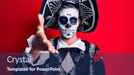  Presentation with mexican day - Beautiful slide deck featuring young-man-wearing-mexican-day backdrop and a navy blue colored foreground