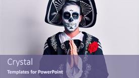 Presentation with mexican day - Amazing PPT layouts having young-man-wearing-mexican-day backdrop and a violet colored foreground