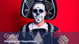  Presentation with mexican day - Theme enhanced with young-man-wearing-mexican-day background and a navy blue colored foreground