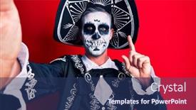  Presentation with mexican day - Cool new slide set with young-man-wearing-mexican-day backdrop and a ocean colored foreground