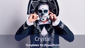  Presentation with mexican day - Slide deck with young-man-wearing-mexican-day background and a navy blue colored foreground