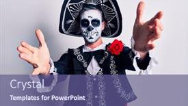  Presentation with mexican day - Presentation theme enhanced with young-man-wearing-mexican-day background and a ocean colored foreground