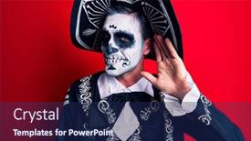  Presentation with mexican day - Slides having young-man-wearing-mexican-day background and a navy blue colored foreground