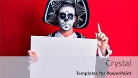  Presentation with mexican day - Beautiful PPT theme featuring young-man-wearing-mexican-day backdrop and a sky blue colored foreground