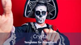  Presentation with mexican day - Slide deck having young-man-wearing-mexican-day background and a navy blue colored foreground