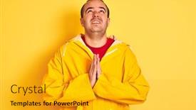  Presentation with rain animation - Colorful theme enhanced with young-man-wearing-rain-coat backdrop and a gold colored foreground