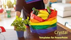  Presentation with rainbow - Beautiful slide deck featuring young-man-wearing-rainbow-sweatshirt backdrop and a tawny brown colored foreground