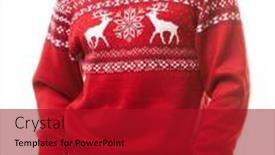  Presentation with ugly christmas sweater - Presentation theme having young-man-wearing-red-knitted background and a crimson colored foreground