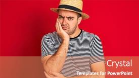  Presentation with navy - Presentation theme featuring young-man-wearing-striped-navy background and a coral colored foreground