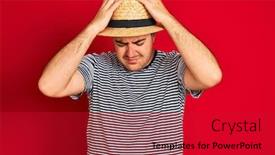  Presentation with navy - Audience pleasing slide set consisting of young-man-wearing-striped-navy backdrop and a crimson colored foreground