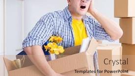  Presentation with glasses - Audience pleasing PPT theme consisting of young-man-wearing-vr-glasses backdrop and a coral colored foreground