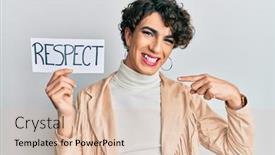  Presentation with respect - Beautiful theme featuring young-man-wearing-woman-make backdrop and a lemonade colored foreground